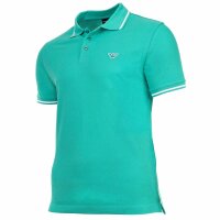 EMPORIO ARMANI Mens Polo Shirt - ESSENTIAL, Piqué, Logo, Cotton, Plain Emerald green S (Small)