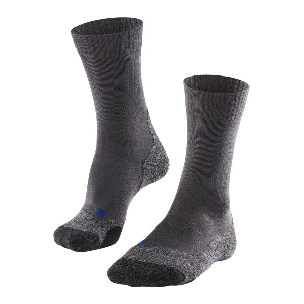 FALKE Herren Trekking-Socken - TK2 Explore Cool Men, Wandersocken, Mittlere Polsterung Dunkelgrau 42-43
