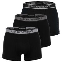 EMPORIO ARMANI Herren Trunks, 3er Pack - CORE LOGOBAND, Shorts, Stretch Cotton Schwarz M