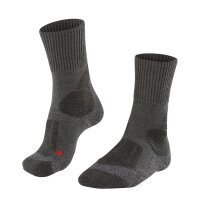 FALKE Herren Trekking-Socken - TK1 Adventure Men, Wandersocken, Starke Polsterung, Merinowolle Dunkelgrau 42-43