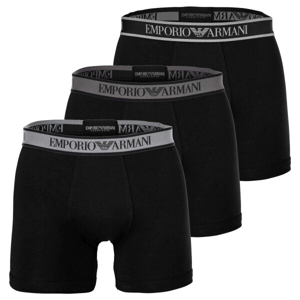 EMPORIO ARMANI mens boxer shorts, 3-pack - CORE LOGOBAND, boxer, stretch cotton Black M (Medium)