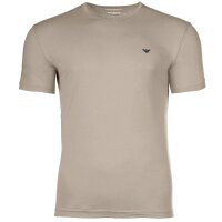 EMPORIO ARMANI Herren T-Shirt, 2er Pack - ENDURANCE, Rundhals, Regular Fit, Stretch Cotton Beige/Blau S