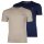 EMPORIO ARMANI Mens T-shirt, 2-pack - ENDURANCE, round neck, stretch cotton Beige/Blue S (Small)