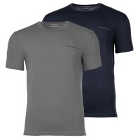 EMPORIO ARMANI Herren T-Shirts, 2er Pack - CORE LOGOBAND, Rundhals, Regular Fit, Stretch Cotton Blau/Grau S