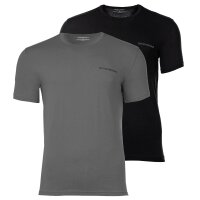 EMPORIO ARMANI Mens T-shirt, 2-pack - PURE COTTON, short sleeve, round neck, logo