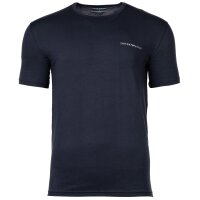 EMPORIO ARMANI Herren T-Shirt, 2er Pack - PURE COTTON, Rundhals, Regular Fit, Logo Blau/Weiß S