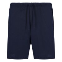 hajo Herren Schlafanzug, kurz - Premium Cotton, V-Ausschnitt, Pyjama, Shorty, Baumwolle Blau M