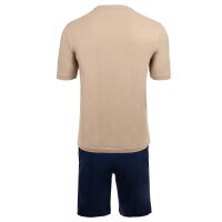 EMPORIO ARMANI Mens Pyjamas, Short - ENDURANCE, Short Pyjama Set, Stretch Cotton Beige/Blue M (Medium)