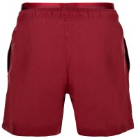 EMPORIO ARMANI Mens Swim Shorts - LOGOBAND, Boxer, Beachwear, Logo Waistband, Plain Burgundy L (Large)