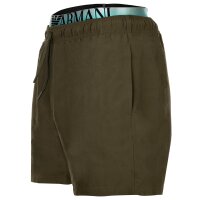 EMPORIO ARMANI Herren Badeshorts - LOGOBAND, Boxer, Beachwear, Logo-Bund, einfarbig Oliv M