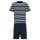 hajo Herren Schlafanzug, kurz - Klima-Light, Rundhals, Pyjama, Shorty, Baumwoll-Mix Blau/Grau M