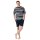 hajo Herren Schlafanzug, kurz - Klima-Light, Rundhals, Pyjama, Shorty, Baumwoll-Mix Blau/Grau M