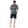 hajo Herren Schlafanzug, kurz - Klima-Light, Rundhals, Pyjama, Shorty, Baumwoll-Mix Blau/Grau M
