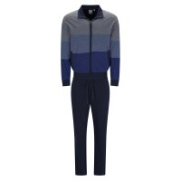hajo Men lounge suit, long - climate comfort, zip jacket, cotton blend Dark blue L (Large)