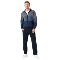 hajo Men lounge suit, long - climate comfort, zip jacket, cotton blend Dark blue L (Large)