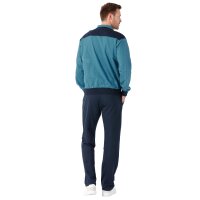 hajo Herren Hausanzug, lang - Soft Sweat, Zip-Jacke, Baumwoll-Mix Blau M