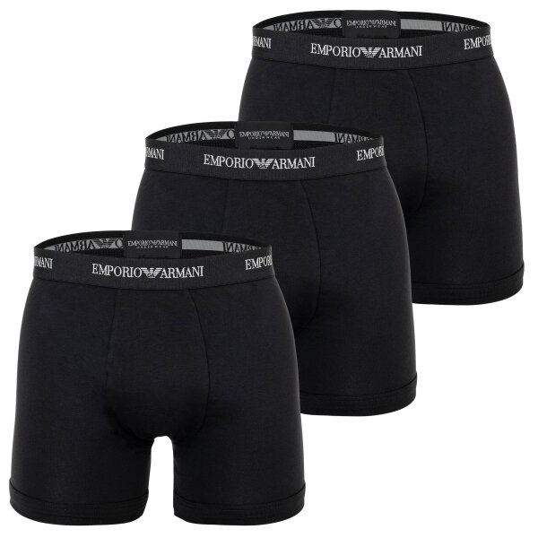 EMPORIO ARMANI mens boxer shorts, 3-pack - CORE LOGOBAND, boxer, stretch cotton Black M (Medium)