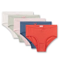 Sanetta Girls Hipster briefs, pack of 5 – kids, briefs, single jersey, cotton blend Red/Blue/Pink 104