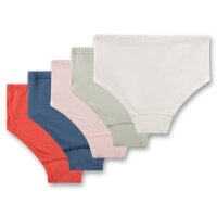 Sanetta Mädchen Hipslips, 5er Pack - Kids, Slips, Single Jersey, Baumwollmischung Rot/Blau/Rosa 104