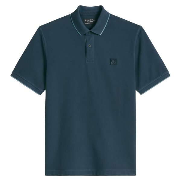 Marc OPolo Mens Polo Shirt - POLO SHORT SLEEVE, Regular Fit, Piqué, Cotton Blue (Dark Navy) M (Medium)