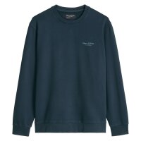 Marc OPolo Herren Sweatshirt - Longsleeve, Rundhals, Regular Fit, Print, Baumwolle Blau (Dark Navy) M