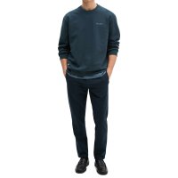 Marc OPolo Herren Sweatshirt - Longsleeve, Rundhals, Regular Fit, Print, Baumwolle Blau (Dark Navy) M