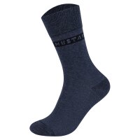 Mustang mens socks, pack of 6 – casual organic cotton socks, crew socks, plain Denim mix 39-42 (UK 6-8)