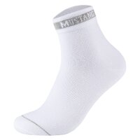 Mustang Herren Quartersocken, 6er Pack - Casual Organic Cotton Quarter, uni Weiß 39-42