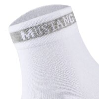 Mustang Mens Quarter Socks, 6-Pack - Casual Organic Cotton Quarter, Plain White 39-42 (UK 6-8)