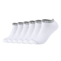 Mustang mens sneaker socks, pack of 6 – casual organic cotton sneakers, plain White 39-42 (UK 6-8)