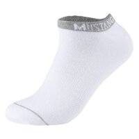Mustang mens sneaker socks, pack of 6 – casual organic cotton sneakers, plain White 39-42 (UK 6-8)