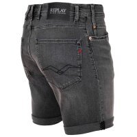 REPLAY Mens Denim Shorts - Super Stretch Denim, Tapered Fit Grey 30W