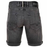 REPLAY Mens Denim Shorts - Super Stretch Denim, Tapered Fit Grey 30W