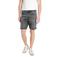 REPLAY Mens Denim Shorts - Super Stretch Denim, Tapered Fit Grey 30W