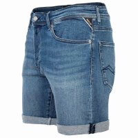 REPLAY Herren Jeansshorts - POWER, Stretch Denim, Bermuda Shorts, Tapered Fit Mittelblau 30W