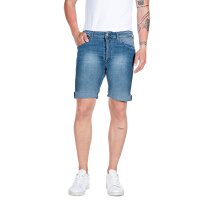 REPLAY Herren Jeansshorts - POWER, Stretch Denim, Bermuda Shorts, Tapered Fit Mittelblau 30W