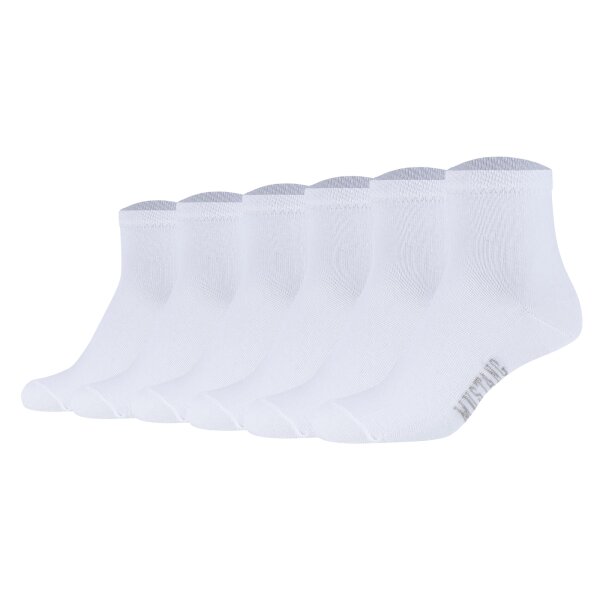 Mustang Womens Quarter Socks, 6-Pack - Casual Organic Cotton Quarter, Plain White 35-38 (UK 2,5-5)
