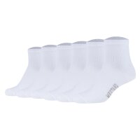 Mustang Womens Quarter Socks, 6-Pack - Casual Organic Cotton Quarter, Plain White 35-38 (UK 2,5-5)