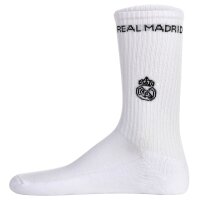 Real Madrid Unisex Socken, 7er Pack - Tennis Socks, Schriftzug-Logo, Baumwollmischung, einfarbig Weiß 35-38