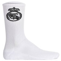 Real Madrid Unisex Socken, 7er Pack - Tennis Socks, Schriftzug-Logo, Baumwollmischung, einfarbig Weiß 35-38