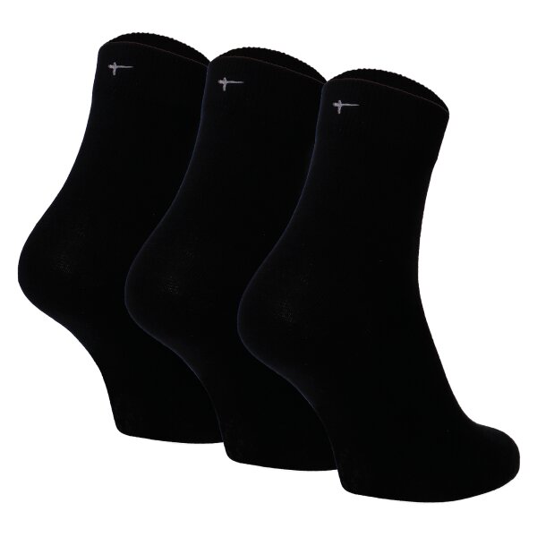 Tamaris womens socks, pack of 3 – Comfort Cotton Socks, crew socks, plain colour   Black 35-38 (UK 2,5-5)