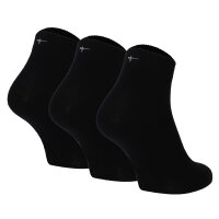 Tamaris Damen Quartersocken, 3er Pack - Comfort Cotton Quarter, einfarbig Schwarz 35-38