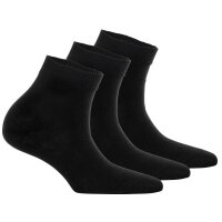 Tamaris Damen Quartersocken, 3er Pack - Comfort Cotton Quarter, einfarbig Schwarz 39-42