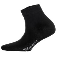 Tamaris Damen Quartersocken, 3er Pack - Comfort Cotton Quarter, einfarbig Schwarz 39-42