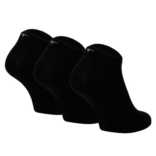 Tamaris Damen Sneakersocken, 3er Pack - Comfort Cotton Sneaker, einfarbig Schwarz 35-38