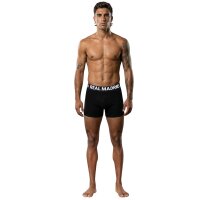 Real Madrid Herren Boxershorts, 5er Pack - Boxer Briefs, Baumwollmischung, Logobund, einfarbig Schwarz S