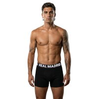 Real Madrid Herren Boxershorts, 5er Pack - Boxer Briefs, Baumwollmischung, Logobund, einfarbig Schwarz S