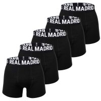Real Madrid Men’s Boxer Shorts, 5-Pack - Boxer Briefs, Cotton Blend, Logo Waistband, Solid Color Black S (Small)