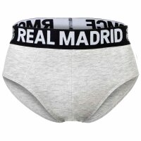 Real Madrid Herren Slips, 5er Pack - Briefs, Baumwollmischung, Logobund, einfarbig Schwarz/Grau/Weiß S