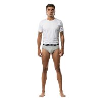Real Madrid Herren Slips, 5er Pack - Briefs, Baumwollmischung, Logobund, einfarbig Schwarz/Grau/Weiß S